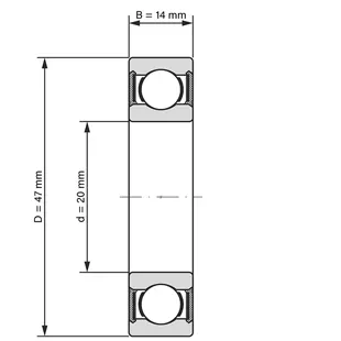 Tehnički crtež 6204 UD 2RS