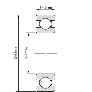 Tehnički crtež lagera 6003 2RS